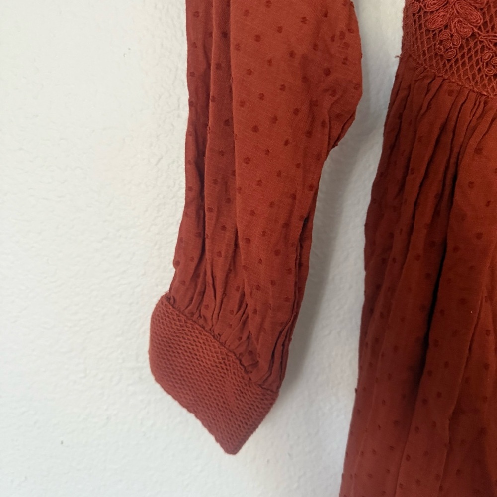Free People Deep V-Neck Rust Dress size XS - Picture 8 of 12